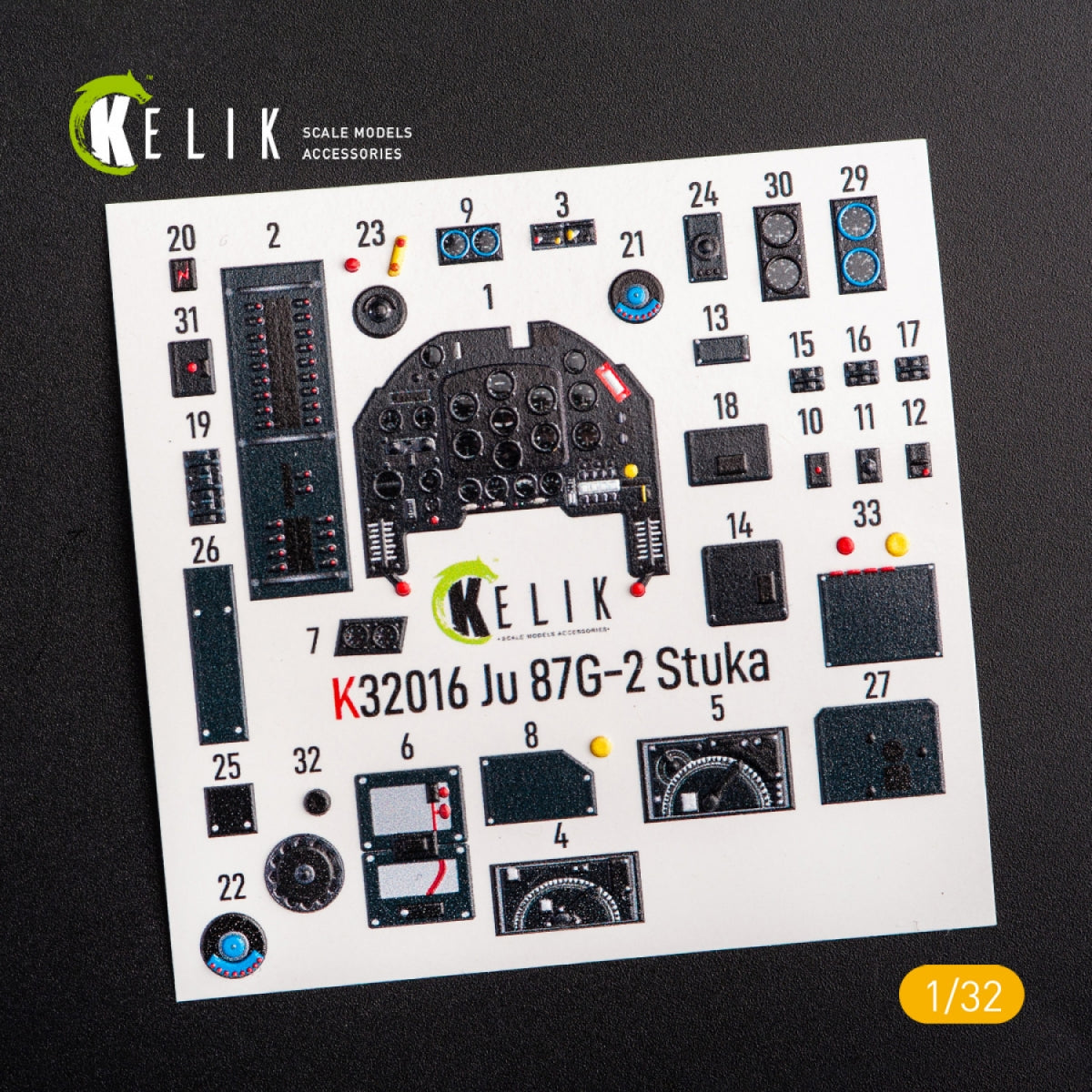 KELIK K32016 JUNKERS JU 87 D/G STUKA - DÉCALCOMANIE 3D INTÉRIEURE POUR MAQUETTE TRUMPETER 1/32 – image 3