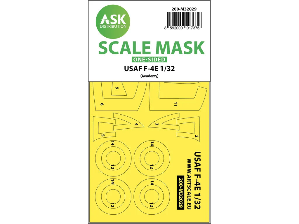 Art Scale Kit M32029 USAF F-4E Phantom Viet-Nam War One-Sided Mask for Academy 1/32