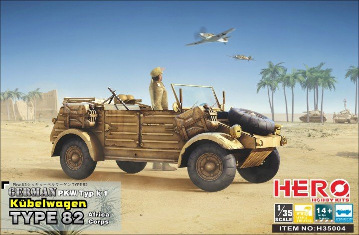 Hero Hobby H35004 German PKW Typ k1 Kubelwagen Type 82 Africa corps 1/35