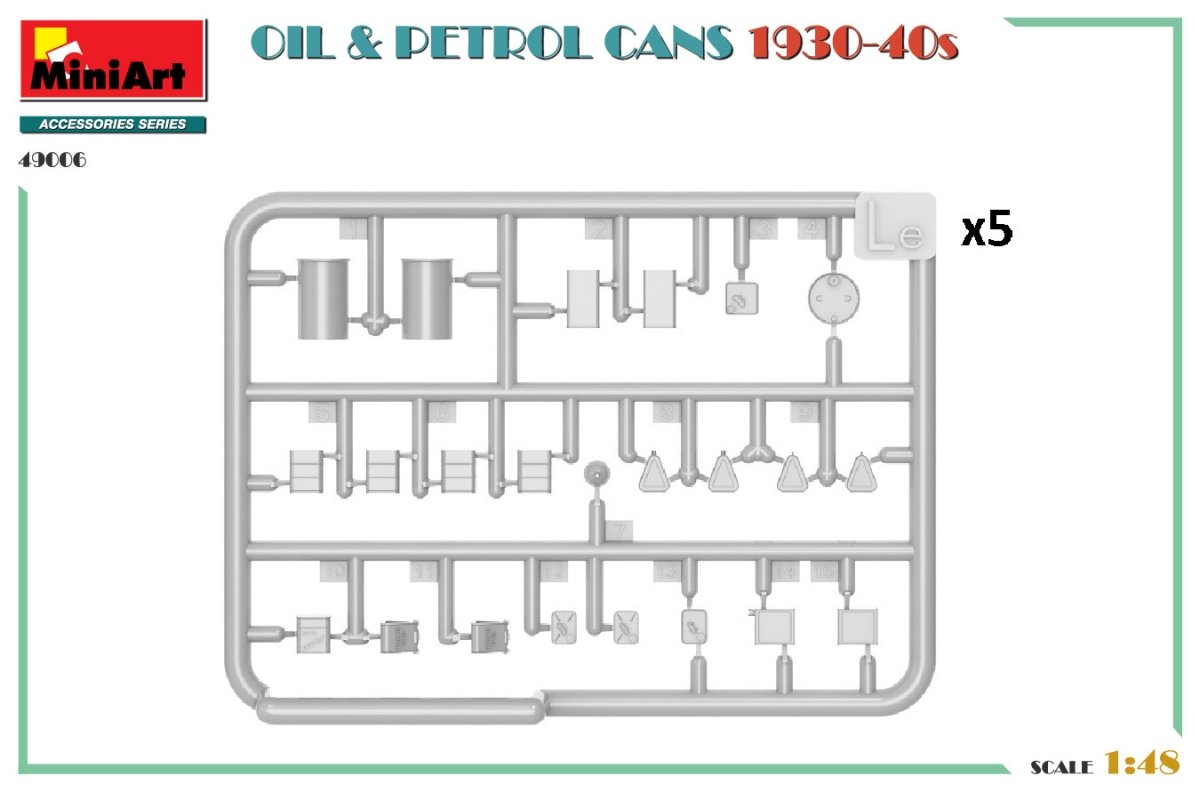 MiniArt 49006 OIL &amp;amp; PETROL CANS 1930-40s 1/48 – Bild 3
