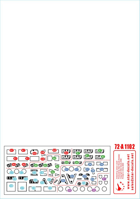 Star Decals 72-A1102 ISAF-Afghanistan # 3. Peacekeepers from Bulgaria, Hungary and Portugal. BRDM-2, BTR-80A, Panhard VBL. 1/72 – immagine 3