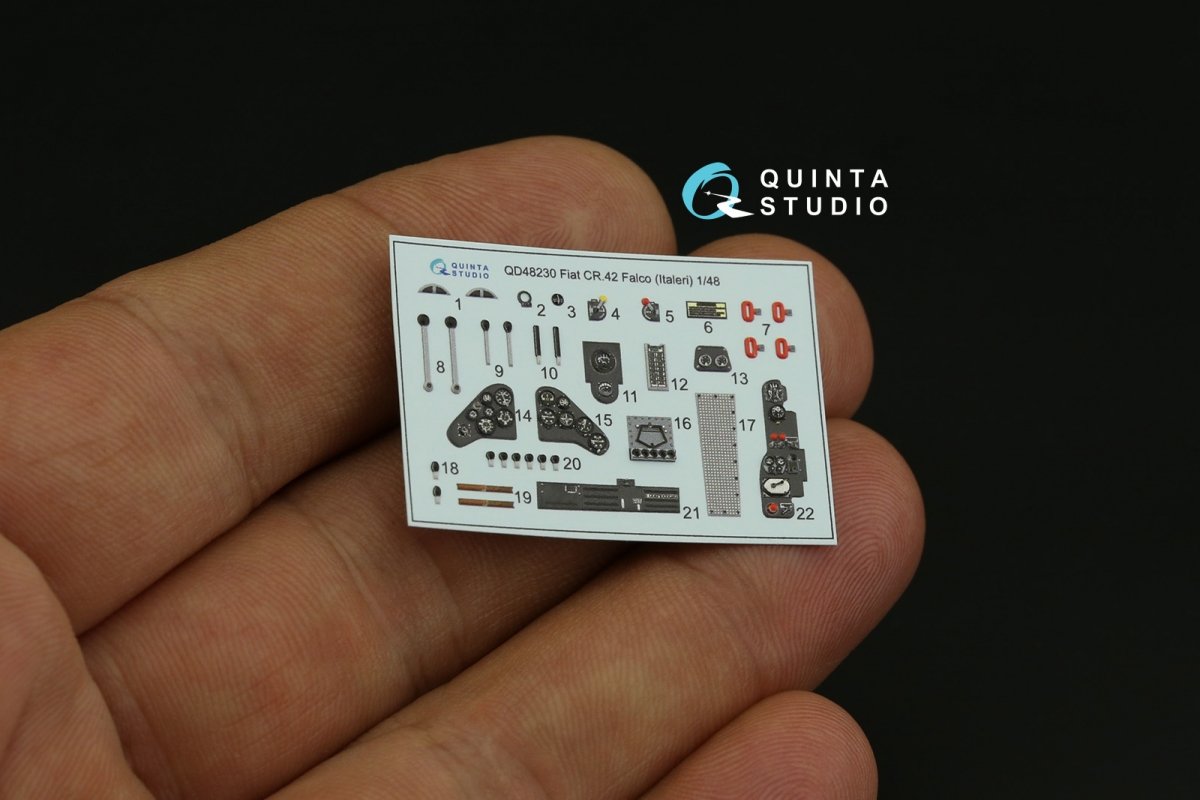 Quinta Studio QD48230 Fiat CR.42 3D-Printed &amp;amp; coloured Interior on decal paper (Italeri) 1/48 – immagine 3
