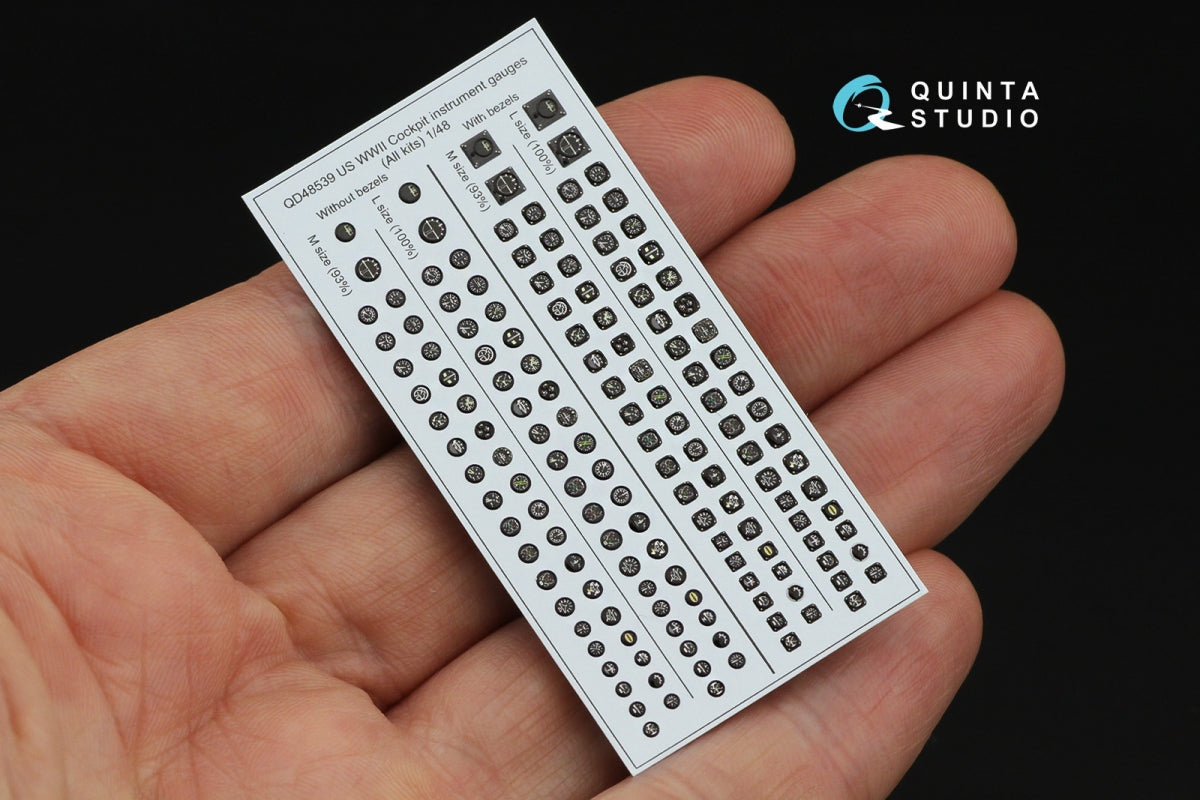 Quinta Studio QD48539 US WWII Cockpit instrument gauges 3D-Printed &amp;amp; coloured Interior on decal paper (All Kits) 1/48 – immagine 4