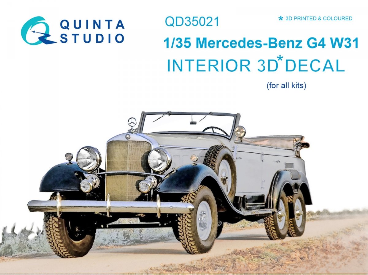 Quinta Studio QD35021 Mercedes-Benz G4 W31 3D-Printed &amp; colored Interior on decal paper (for all kit) 1/35