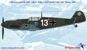 Wingsy Kits D5-07 German WWII Fighter MESSERSCHMITT Bf 109 E-1 1/48 – immagine 14