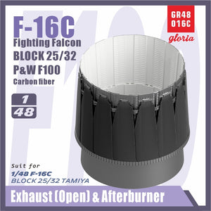 Gloria GR48016C F-16C F110-PW Carbon Fiber Exhaust Nozzle &amp;amp; Afterburner OPEN TAMIYA 1/48