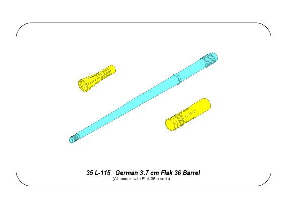 Aber 35L-115 German 3.7 cm Flak 36 Barrel (1/35) – image 9