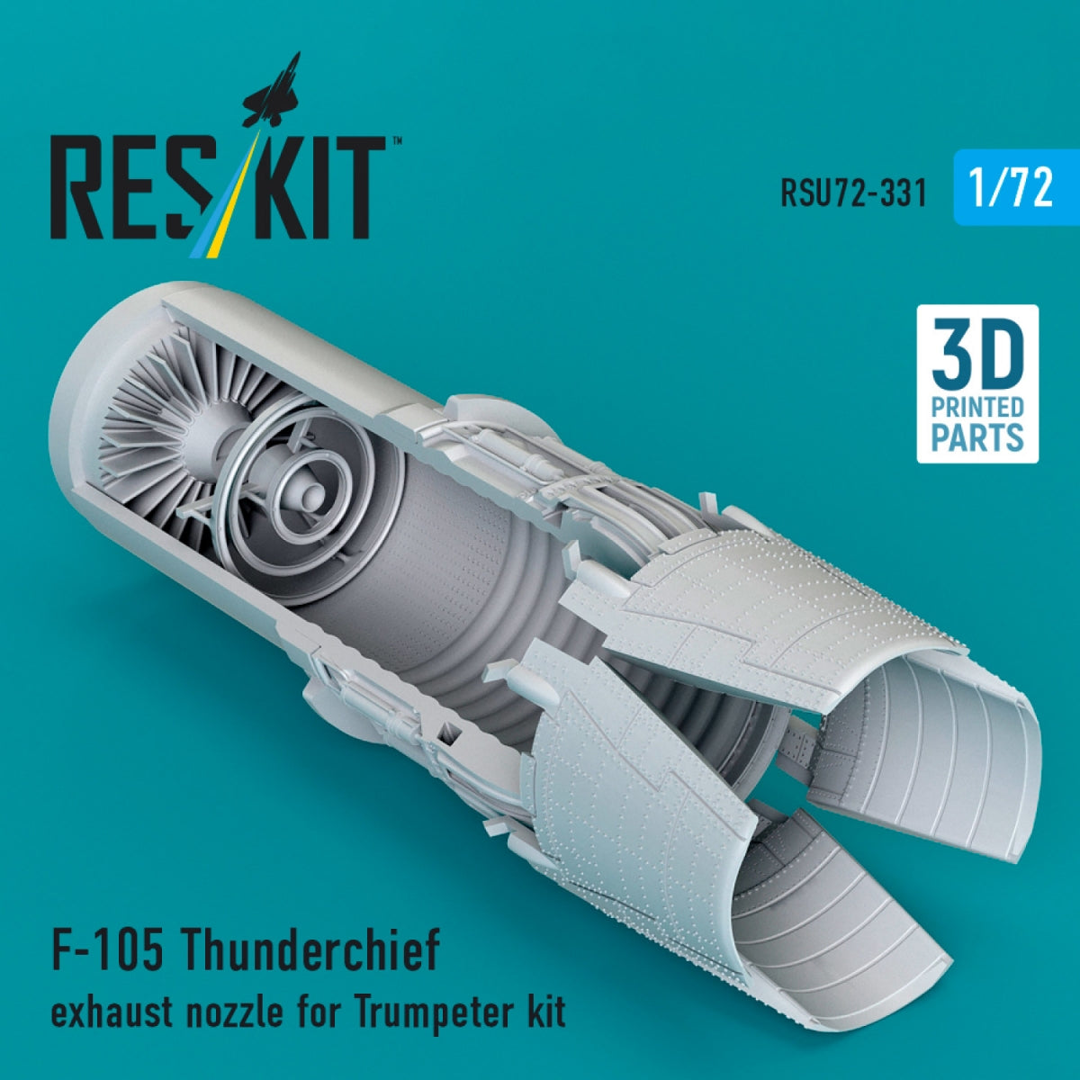 RESKIT RSU72-0331 F-105 Thunderchief exhaust nozzle for Trumpeter kit (3D Printed) 1/72