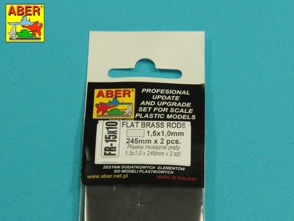 Aber FR15x10 Prostokątne pręty mosiężne 1,5x1,0 mm długość 245mm x 2 / Brass flat rods 1,5x1,0 mm length 245mm x2 pcs. – immagine 3