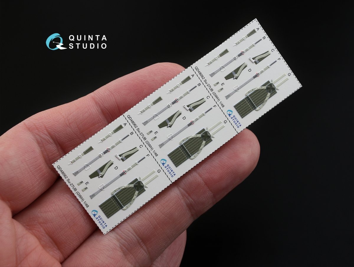 Quinta Studio QD48062 Su-27UB 3D-Printed &amp;amp; coloured Interior on decal paper (for GWH kit) 1/48 – Bild 3