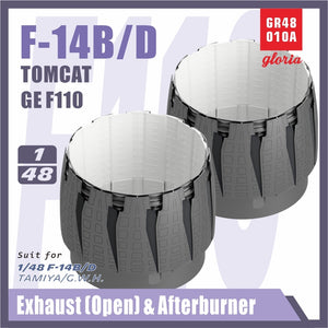 Gloria GR48010A F-14B/D F110-GE-400 Tuyère d&amp;#39;échappement et postcombustion OUVERTES TAMIYA/GWH 1/48