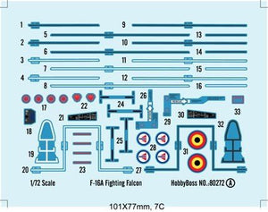 Hobby Boss 80272 F-16A Fighting Falcon 1/72 – zdjęcie 3