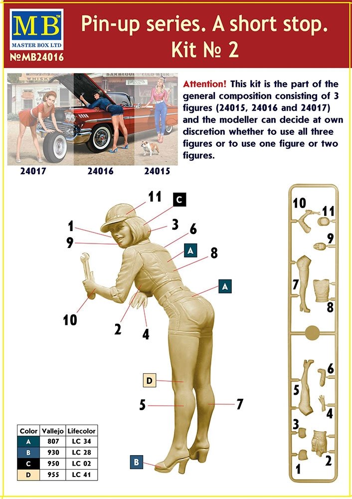 Master Box 24016 Pin-up series. &amp;quot;A short stop&amp;quot;. Kit No. 2 1/24 – immagine 2