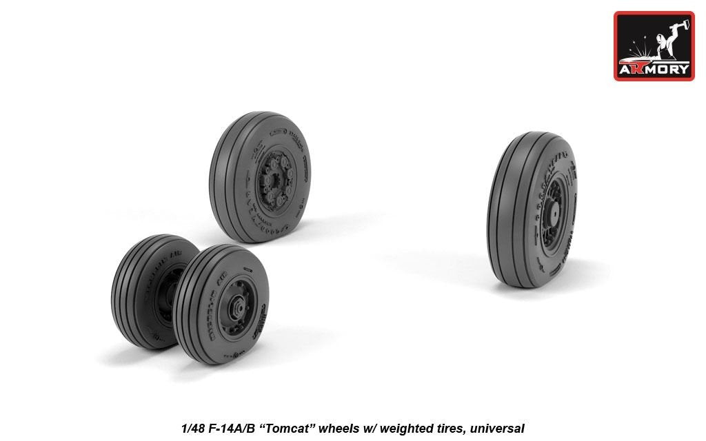 Armory Models AW48326 F-14A/B Tomcat early type wheels w/ weighted tires 1/48 – Bild 4