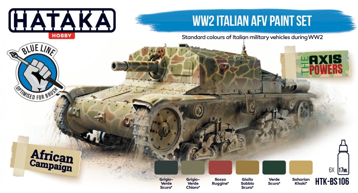 Hataka HTK-BS106 Kit de peinture AFV italienne WW2 (6x17 ml)