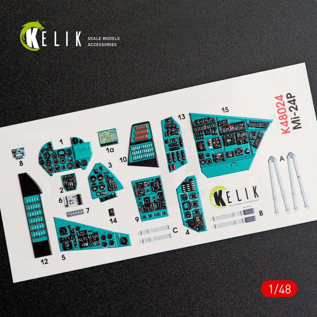 KELIK K48024 MI-24P INTERIOR 3D DECALS FOR ZVEZDA KIT 1/48 – zdjęcie 2