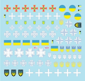 Star Decals 35-C1403 War in Ukraine # 14 Ukrainian Tanks and AFV insignias. Some of the many various insignias seen in 2022-23 1/35 – immagine 2
