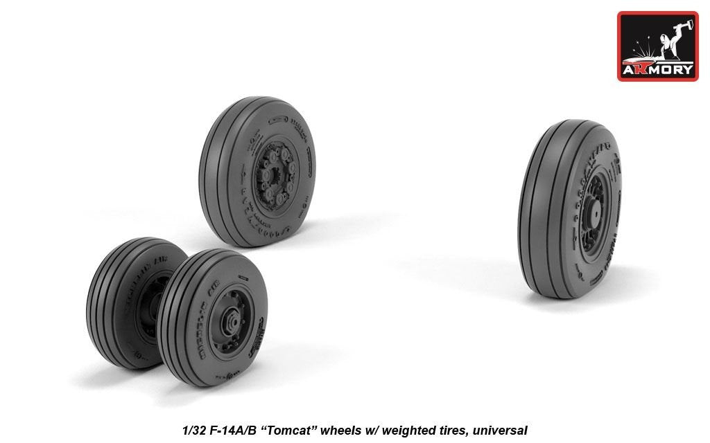 Armory Models AW32309 F-14A/B Tomcat early type wheels w/ weighted tires 1/32 – Bild 4
