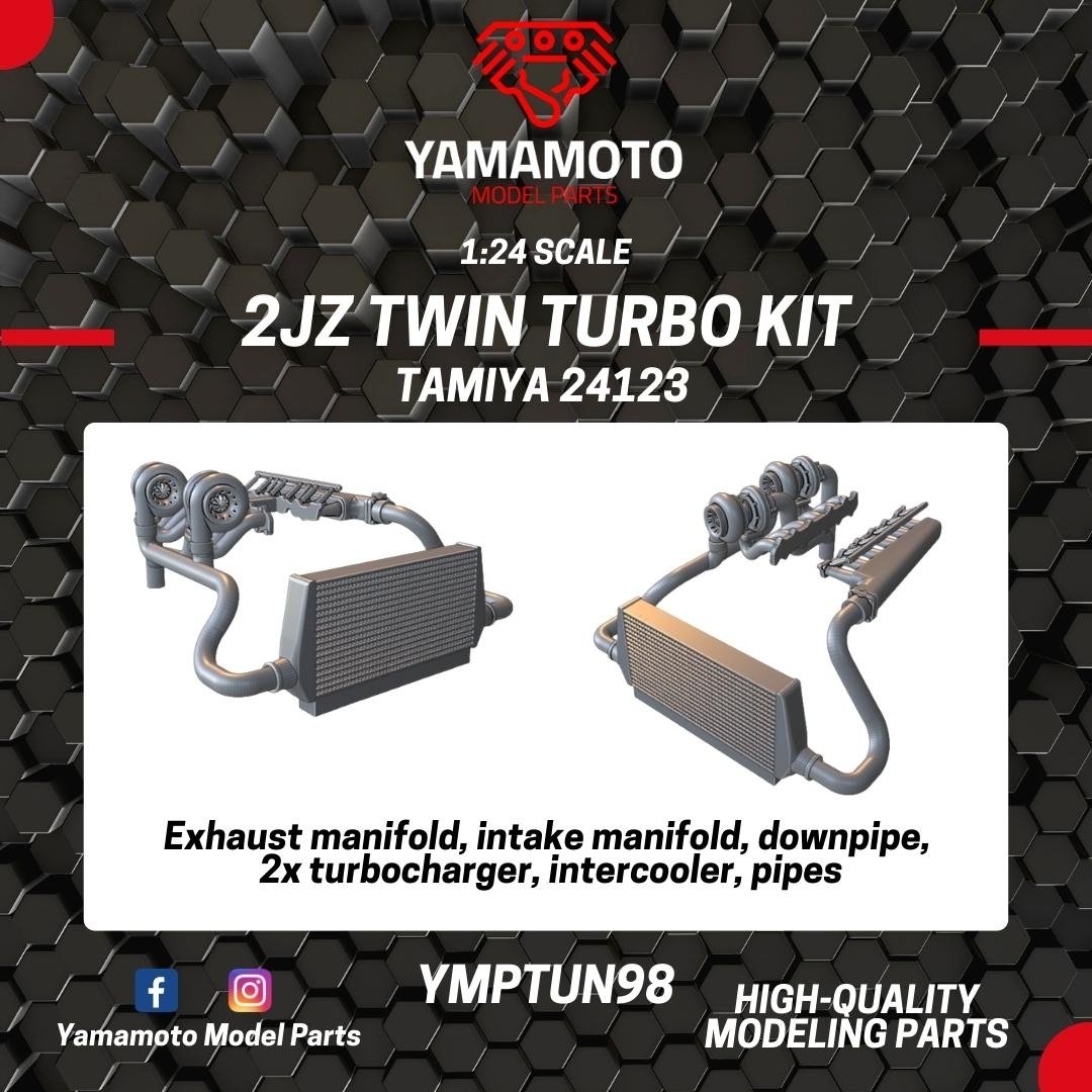 Yamamoto YMPTUN98 2JZ Twin Turbo Kit for Tamiya 24123 1/24 – Bild 6
