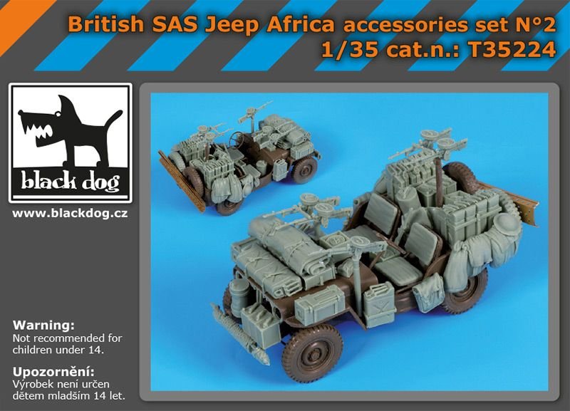 Black Dog T35224 British SAS jeep Africa accessories set 1/35