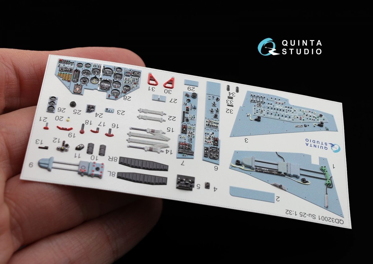 Quinta Studio QD32001 Su-25 3D-Printed &amp;amp; colored Interior on decal paper (for Trumpeter kit) 1/32 – image 4