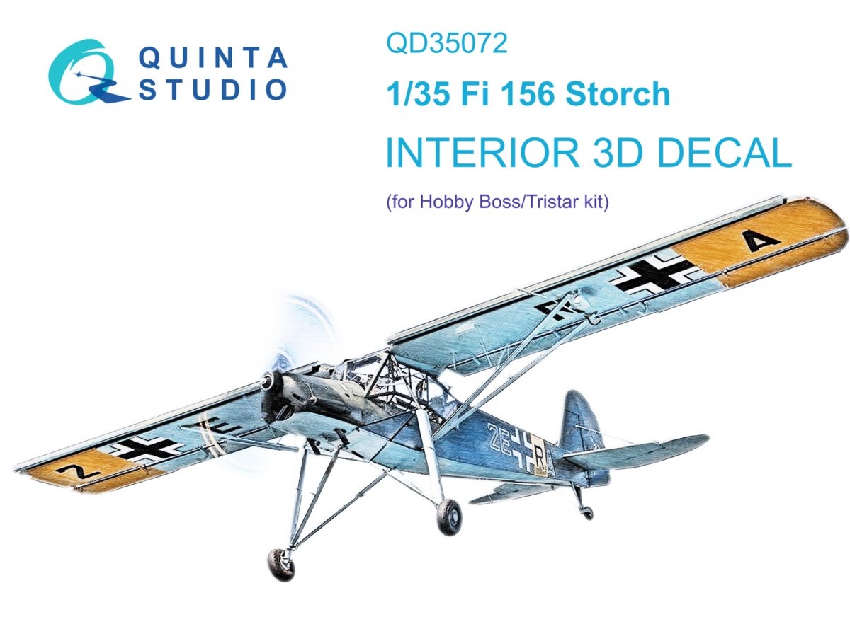 Quinta Studio QD35072 Fi 156C 3D-Printed &amp;amp; coloured Interior on decal paper (Hobby Boss (ex-Tristar)) 1/35