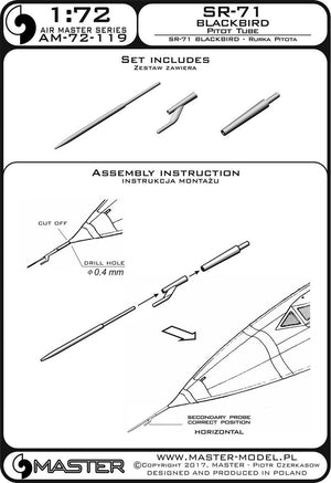 Master AM-72-119 SR-71 Blackbird - Rurka Pitota 1/72 – Bild 4