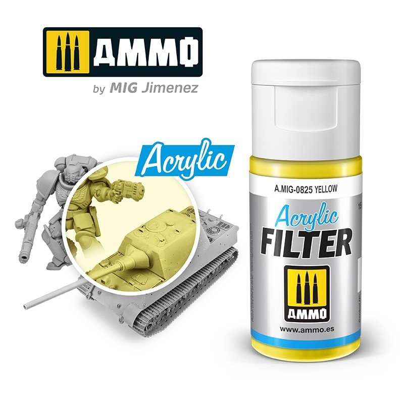 Filtre acrylique jaune Ammo of Mig 0825 15 ml