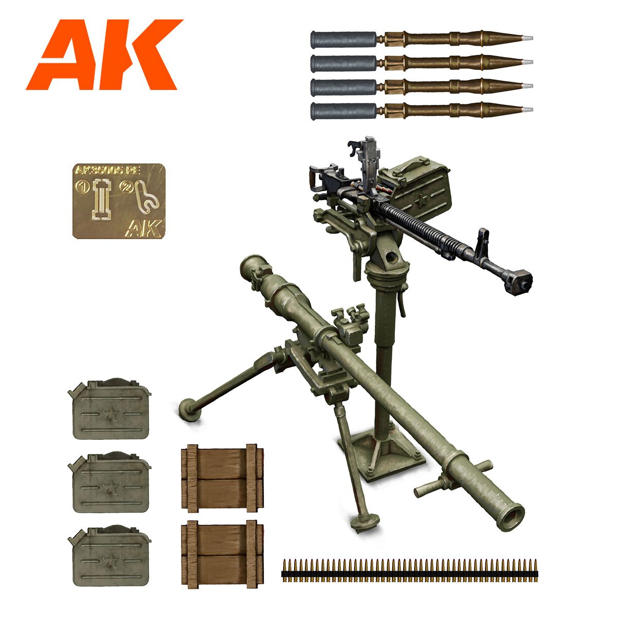 AK Interactive AK35005 INFANTRY SUPPORT WEAPONS DSHKM &amp;amp; SPG-9 1/35 – Bild 2
