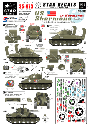 Star Decals 35-973 US Shermans in Normandy 1/35