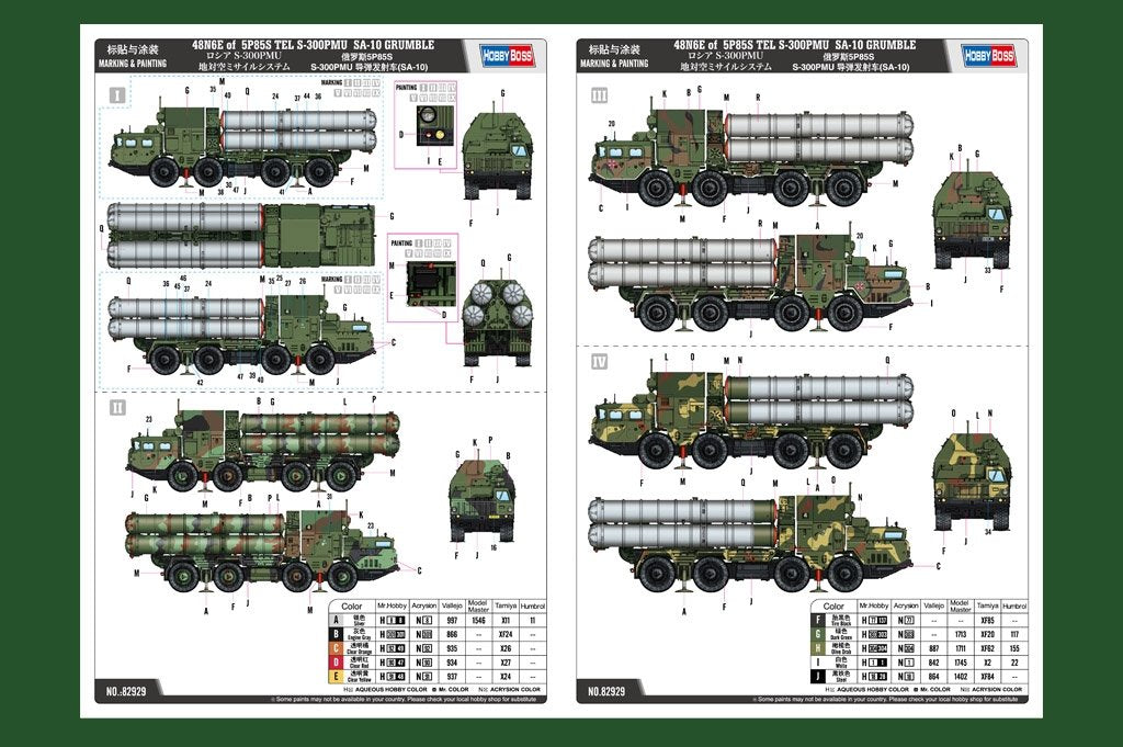 Hobby Boss 82929 48N6E of 5P85S TEL S-300PMU SA-10 GRUMBLE 1/72 – immagine 3