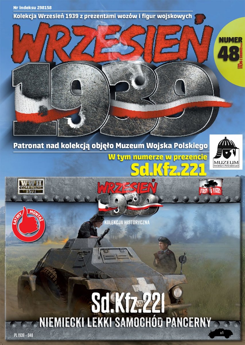 First to Fight PL048 Niemiecki Lekki Samochód Pancerny Sd.Kfz.221 1/72