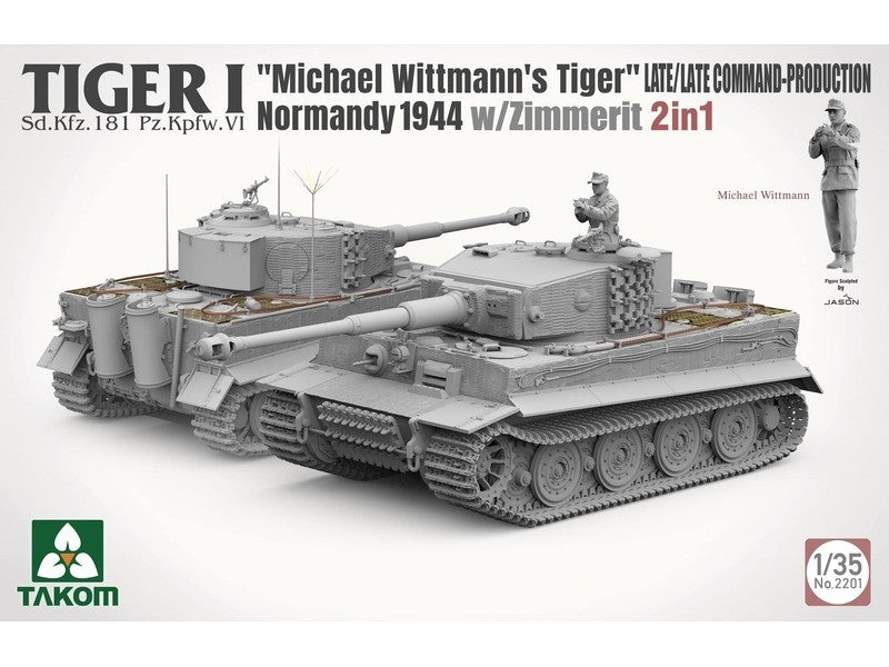 Takom 2201 Tiger I Late Production w/zimmerit Normandy 1944 Sd.Kfz. 181 Pz.Kpfw. VI Ausf. E &amp;quot;Michael Wittmann&amp;#39;s Tiger&amp;quot;(Late/Late Command) 1/35 – zdjęcie 3