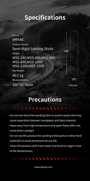 DSPIAE MSS-600 Semi-Rigid Sanding Sticks #600 x 3 PCS / pilnik elastyczny - ścierny – zdjęcie 7