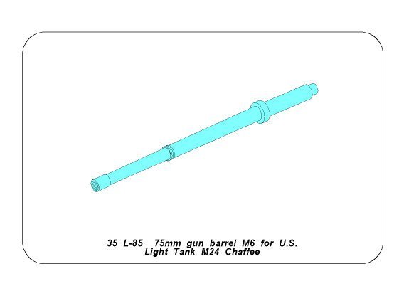 Aber 35L-085 75mm Gun barrel for U.S. light tank M24 Chaffee 1/35 – Bild 9