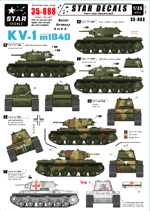 Star Decals 35-888 KV-1 model/1940 1/35