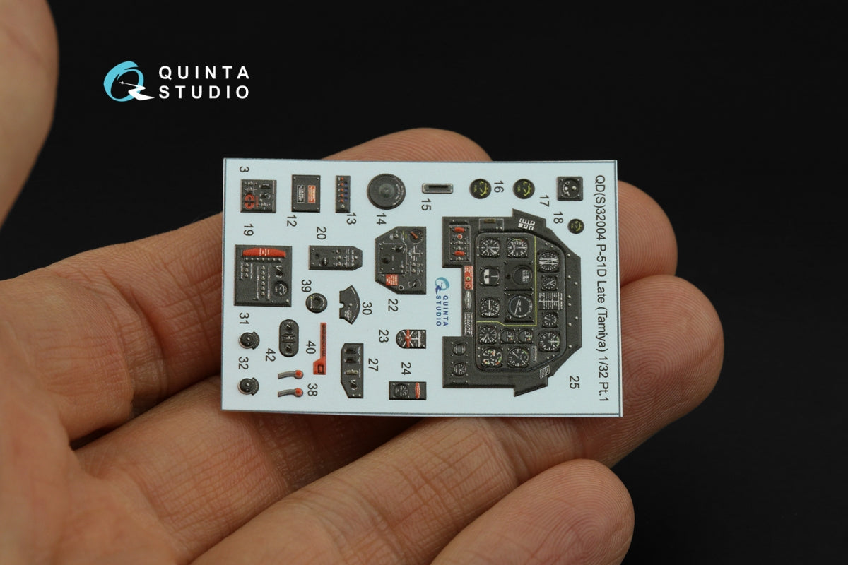 Quinta Studio QDS-32004 P-51D (Late) 3D-Printed coloured Interior on decal paper (Tamiya) (small version) 1/32 – immagine 3