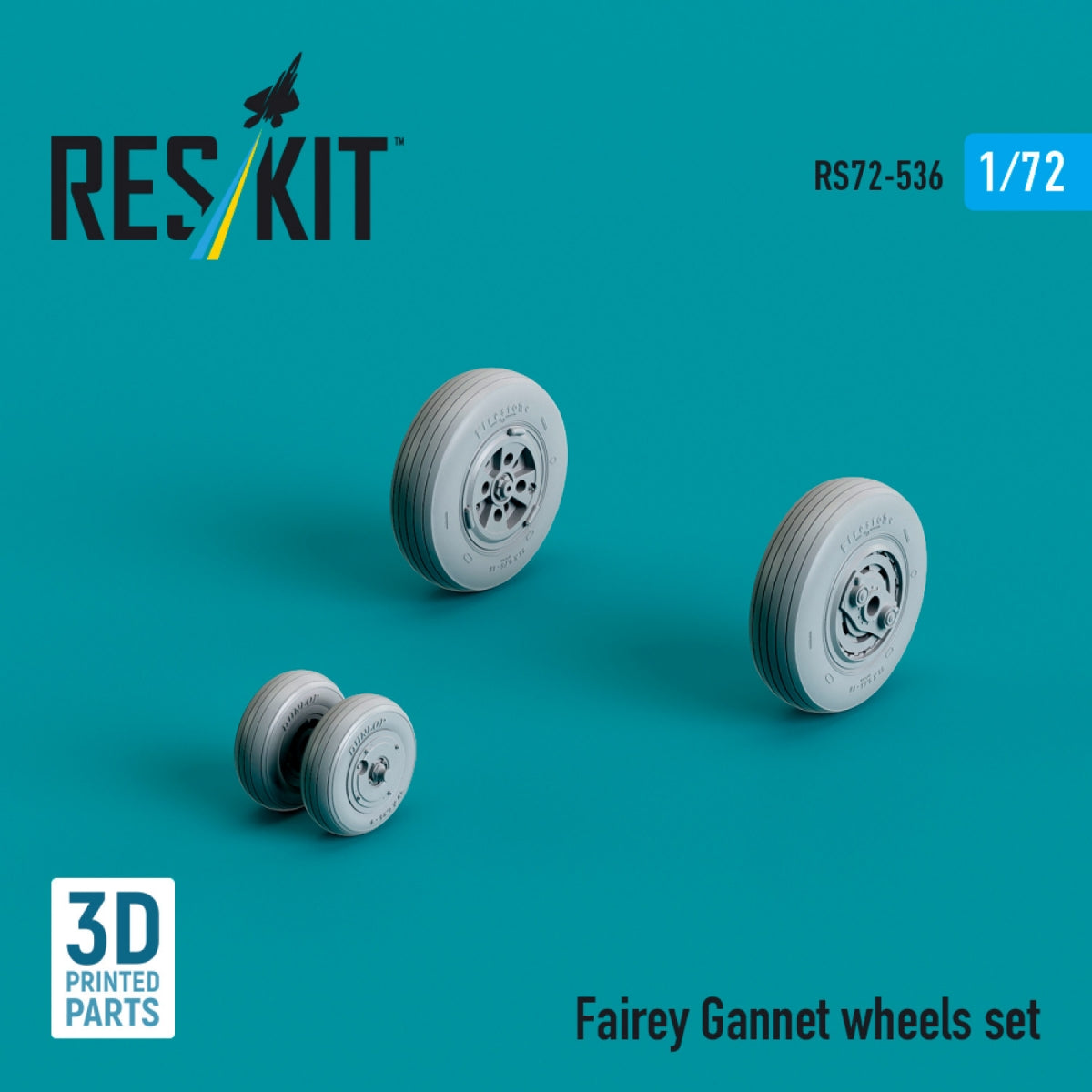 RESKIT RS72-0536 Fairey Gannet wheels set (3D Printed) 1/72 – image 3