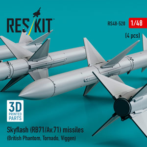 RESKIT RS48-0520 Skyflash (RB71/Av.71) missiles (4 pcs) (3D Printed) 1/48 – zdjęcie 3
