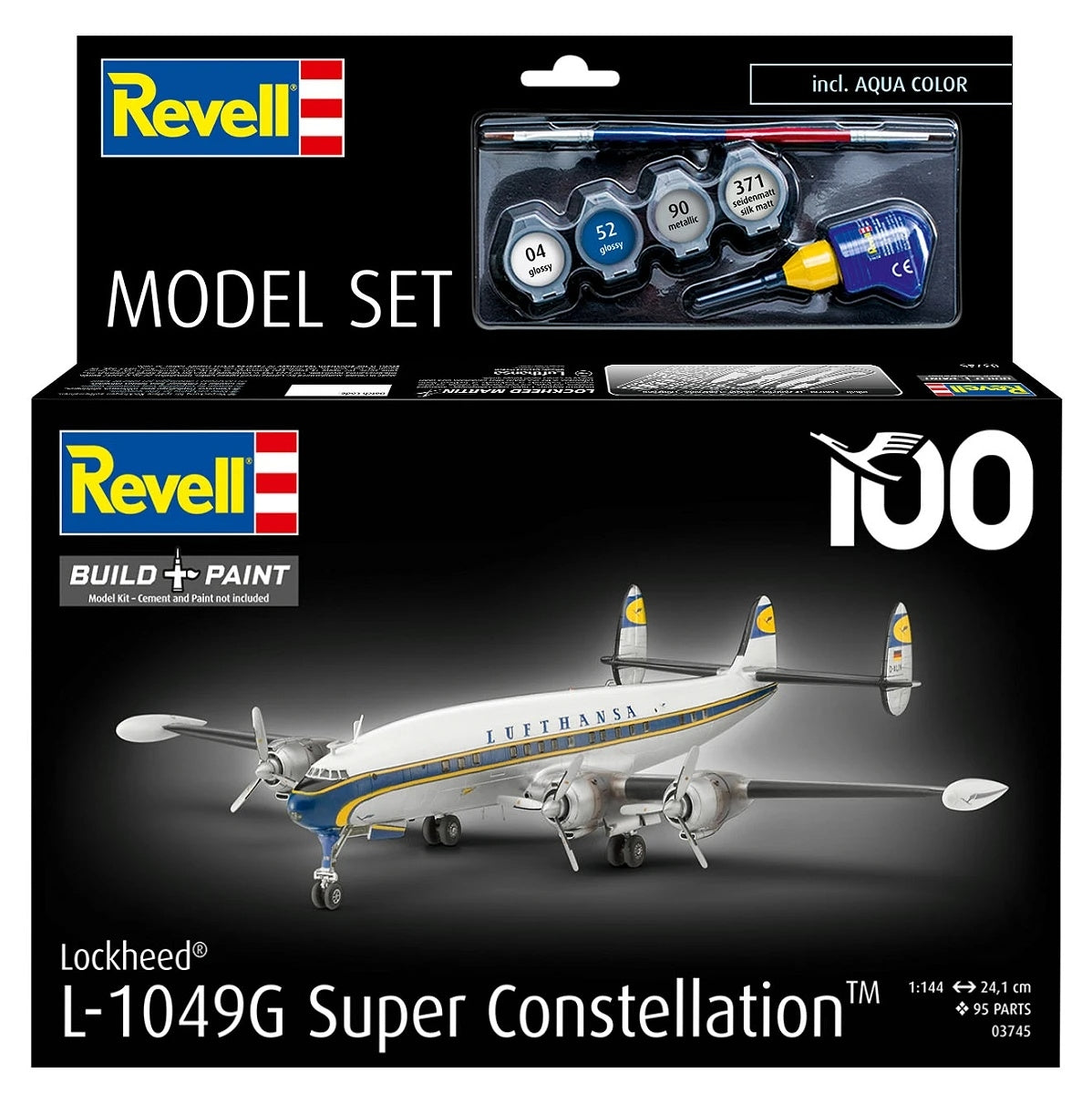 Revell 63745 Model Set Lockheed L.1049G Super Constellation Lufthansa 100 1/144