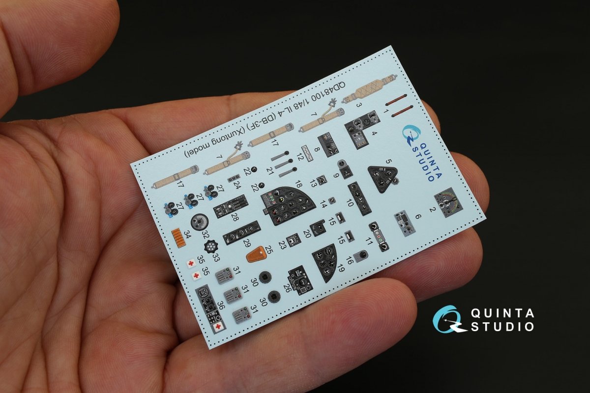 Quinta Studio QD48100 IL-4 3D-Printed &amp;amp; coloured Interior on decal paper (for Xuntong kit) 1/48 – imagen 3