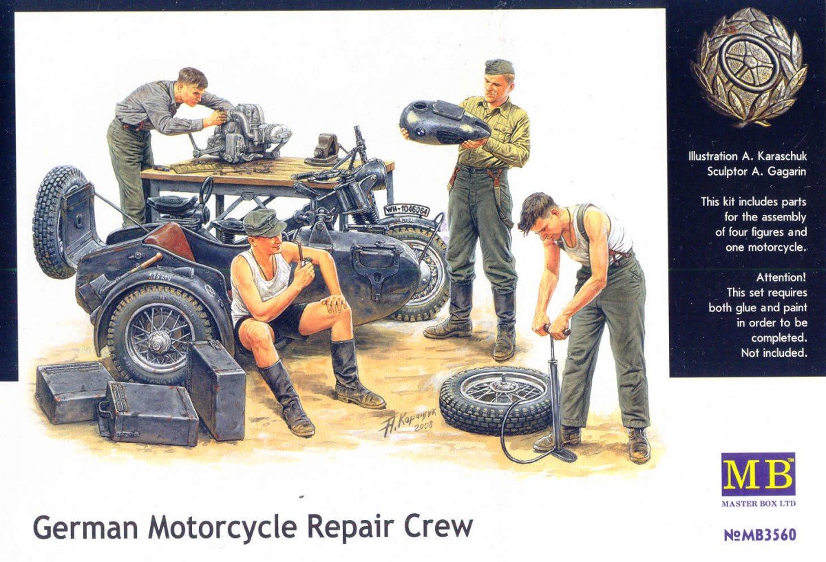 Master Box 3560 German motocycle repair team 1/35
