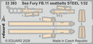 Eduard 33393 Hawker Sea Fury FB.11 - Steel Seatbelts Zoom Set for DBMK 1/32