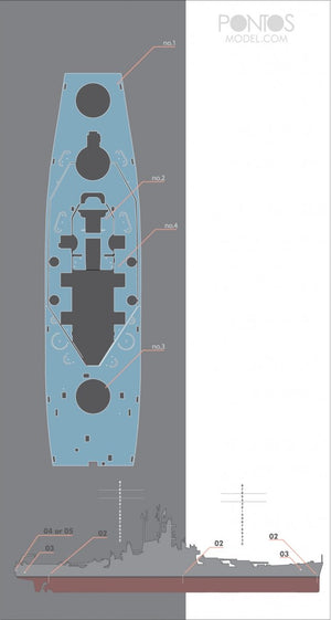 Pontos 35026WD1 USS BB-60 Alabama Wooden Deck set 1/350 – immagine 3