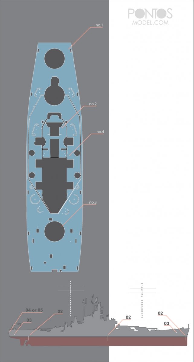 Pontos 35026WD1 USS BB-60 Alabama Wooden Deck set 1/350 – immagine 3