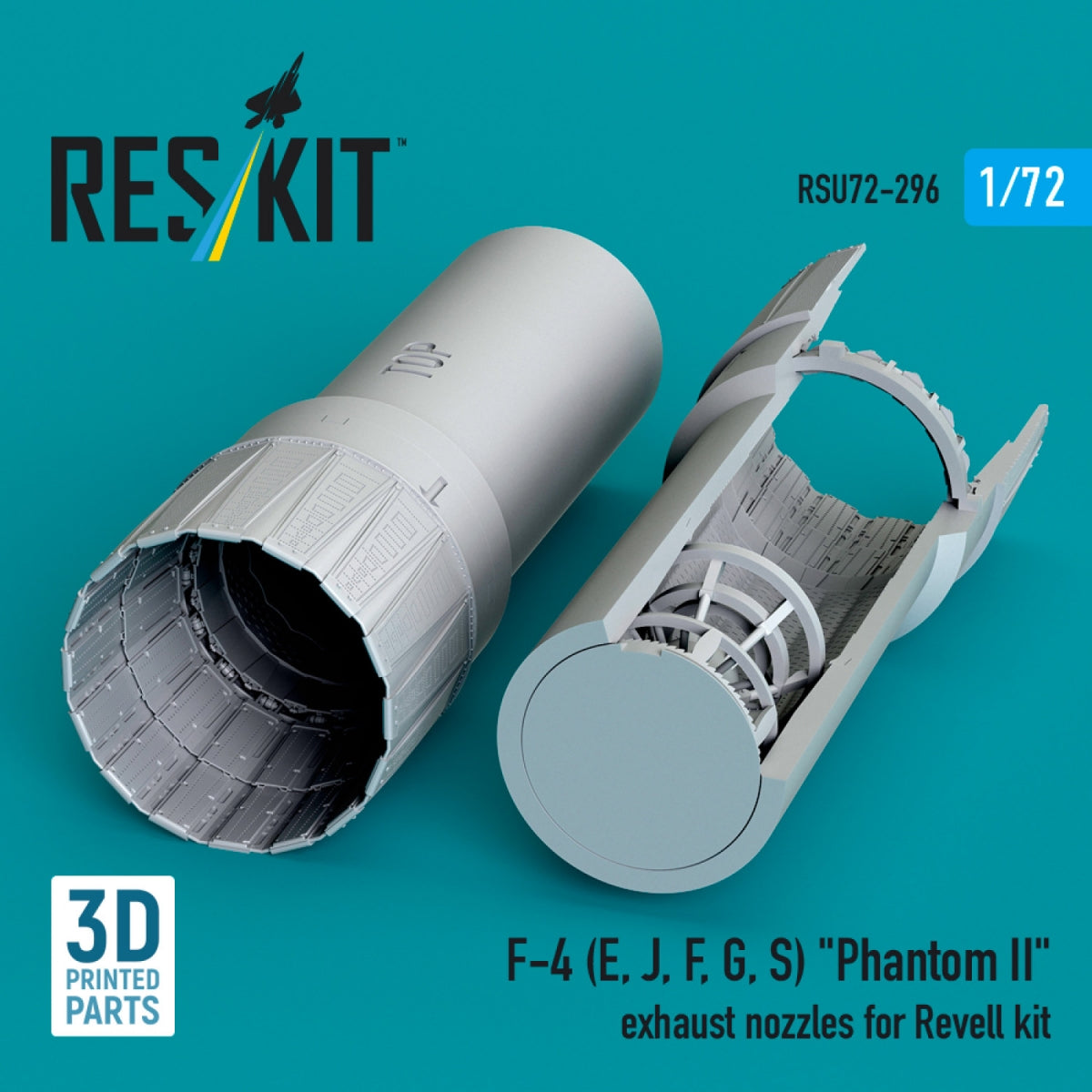 RESKIT RSU72-0296 F-4 (E, J, F, G, S) &amp;quot;Phantom II&amp;quot; exhaust nozzles for Revell kit (3D Printed) 1/72 – imagen 3