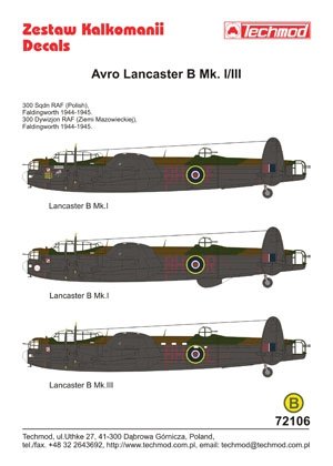 Techmod 72106 - Avro Lancaster B.I 1/72 – immagine 2