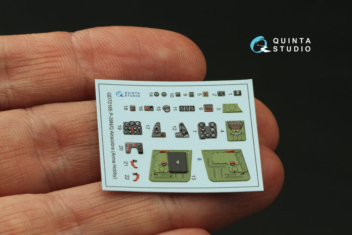 Quinta Studio QD72165 P-39Q/N Airacobra 3D-Printed coloured Interior on decal paper (Arma Hobby) 1/72 – Bild 4