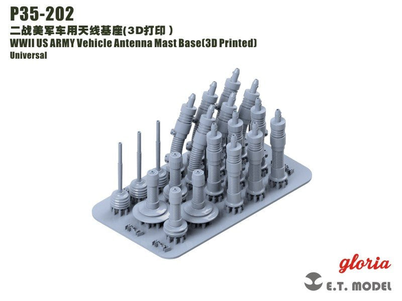 ET Model P35-202 WWII US ARMY Vehicle Antenna Mast Base (3D Printed) 1/35
