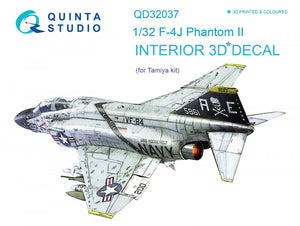 Quinta Studio QD32037 F-4J 3D-Printed &amp;amp; coloured Interior on decal paper (for Tamiya kit) 1/32